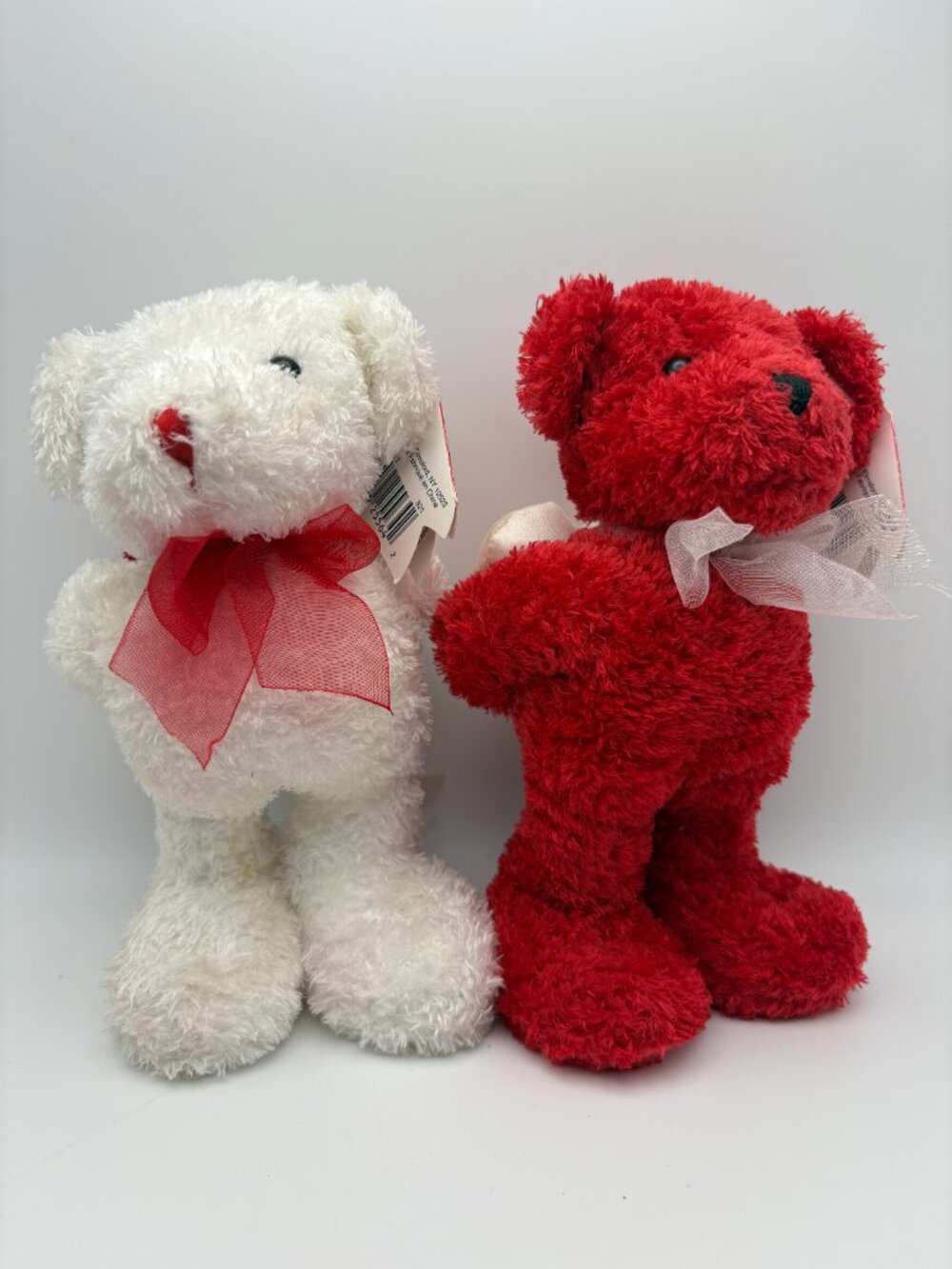 NWT Amscan Valentine's Day Red & White Teddy Bear Duo Stuffie Set (SKU:808TO)